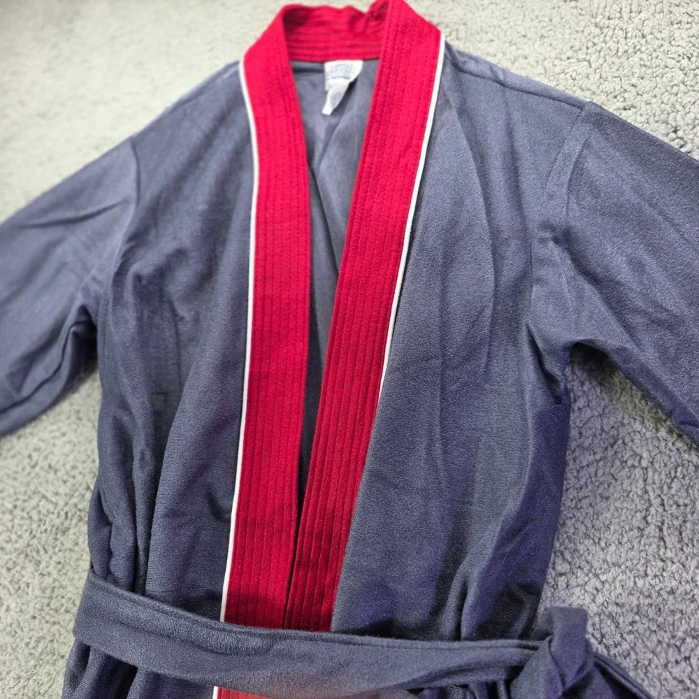 Bryan Edwards Kids Robe Navy Blue Red Contrast Trim Size 12-14 USA Vintage
